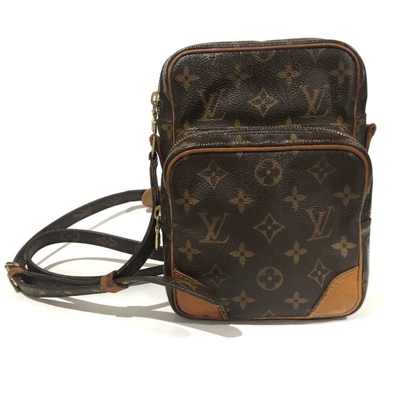 Authentic Louis Vuitton Amazone Monogram & Leather Crossbody - 1 Broke Handle - Picture 1 of 11